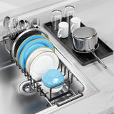 LIONONLY small dish drying rack in sink keeps countertops organized.