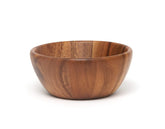 Lipper International acacia round flair bowl displaying fresh fruit as a centerpiece.