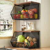 Litwaro stackable fruit basket assembly showing quick setup for organized counter space