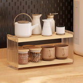 LiTY Coffee Station Organizer with two-tier acrylic design keeps mugs and accessories neatly on the counter