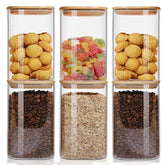 Liuruiyu 50oz square glass jar with airtight lid keeping pantry staples fresh