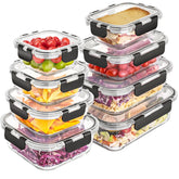 Liuruiyu 8-pack glass containers with lids for easy meal prep and freshness