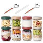 Liuruiyu overnight oats containers 8-pack for versatile meal prep.