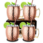 LIVEHITOP Moscow Mule mugs set of four with handcrafted copper finish for elegant entertaining.