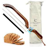 Living Canvas Design Bread Bow Knife with wooden handle for smooth, even slices.