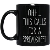 Livinges funny coffee mug featuring spreadsheet design for office humor and desk motivation