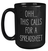 Livinges funny spreadsheet mug front view, desk humor boost for your workspace