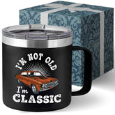 Livinges im not old im classic tumbler with lid for spill-free daily use.