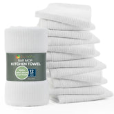 Living Fashions Bar Towels 16x19 inches with hemmed edges for durable kitchen use.