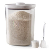 LivLab rice dispenser front view showing compact kitchen storage