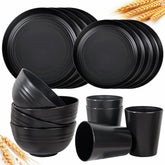 LIYH black wheat straw dinner plates for sturdy daily use.