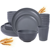 LIYH grey wheat straw dinner plate—durable, lightweight for daily use.