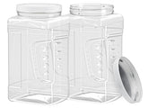 ljdeals 1-gallon clear plastic storage container with grip jars for easy visibility