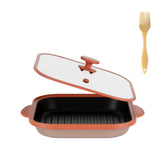 Lkicwah microwave grill pan with cover for crispy, even heating.