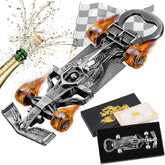LKKCHER racing car bottle opener in gift box, ideal for gifting.