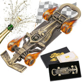 LKKCHER racing car bottle opener, front view, stylish gift for racing fans.