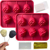 LLchunyun rose lollipop molds two-pack for elegant treats.