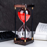 Lmzxmcy large 60-minute red hourglass timer in a wooden frame for decor and timing