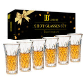 LOBUBT 6-pack shot glasses with heavy base for stable pours
