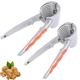 LOCEAST nut crackers with funnel design for secure nut holding and cleaner cracking.