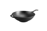 Lodge Chef Collection 12.5-inch Wok viewed from the top, showcasing rugged cast iron