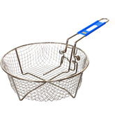 Lodge silver deep fry basket in 10.25 inches for convenient frying in a Dutch oven