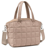 LOIDOU insulated lunch box in quilted khaki with 9L capacity for on-the-go meals.