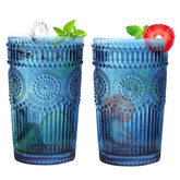 Loivttvv vintage highball glass with sunflowers; ideal for cocktails and entertaining