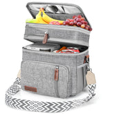 LOKASS double-deck lunch bag open top for easy packing at work.