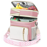 LOKASS double-deck lunch bag open view shows organized meals on the go