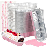 LOKQING mini loaf pans with pink lids for easy portion control and transport.