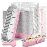 LOKQING pink mini loaf pans with lids for easy serving