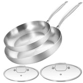 LOLYKITCH tri-ply pan with lid on ensures even heating for sauces