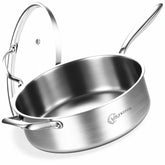 LOLYKITCH tri-ply sauté pan body delivering even heat for consistent cooking results