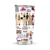 LONGXIN Singer Inspired Tumbler 20oz with clear lid, ideal for on-the-go drinks.