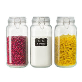 LOOIOOJ 78oz glass jar with airtight clamps, ideal for pantry staples.