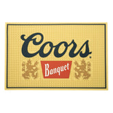 LORD'S ROCKS Coors Banquet bar mat protects countertops with a secure non-slip backing.