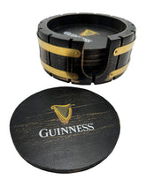 LORD'S ROCKS Guinness coaster set with holder keeps your tabletop organized and stylish.