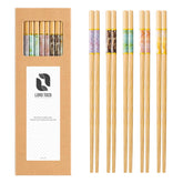 LOROTOCO bamboo chopsticks with anti-slip grip for easy, confident dining