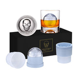 LORSIA skull whiskey glass set front view for impressive gatherings.