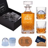 LORSIA whiskey decanter set with gift box for a complete dad gift