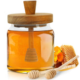 Loscarol honey pot with dipper set, elegant glass jar for easy serving.