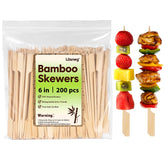 Losneg 6-inch bamboo skewers with flat handle for stable serving