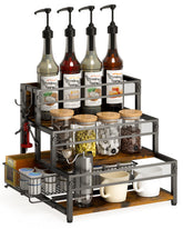LOTEYIKE 3-tier syrup rack display keeps bottles organized and accessible.