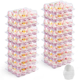 LotFancy mini cupcake containers with closed lids protect treats during transport.