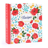 LotFancy Recipe Binder cover with floral design for durable organization.