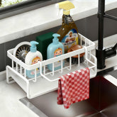 Lotgnimry sponge holder with a 45-degree drain redirects water into the sink for quicker drying.