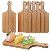 Lounsweer acacia cutting board with rectangular handle for easy transport.