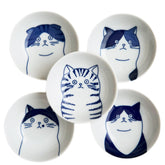 LOVE LOVE JAPAN cat plates set 1 with glossy porcelain for sushi and dips