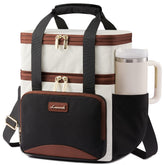 LOVEVOOK insulated lunch bag front view shows expandable double deck design for extra capacity.